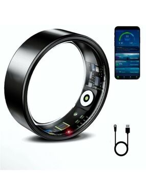🆕- Smart Ring Health Tracker Sleep Tracking Heart Rate Fitness Monitor Black-10